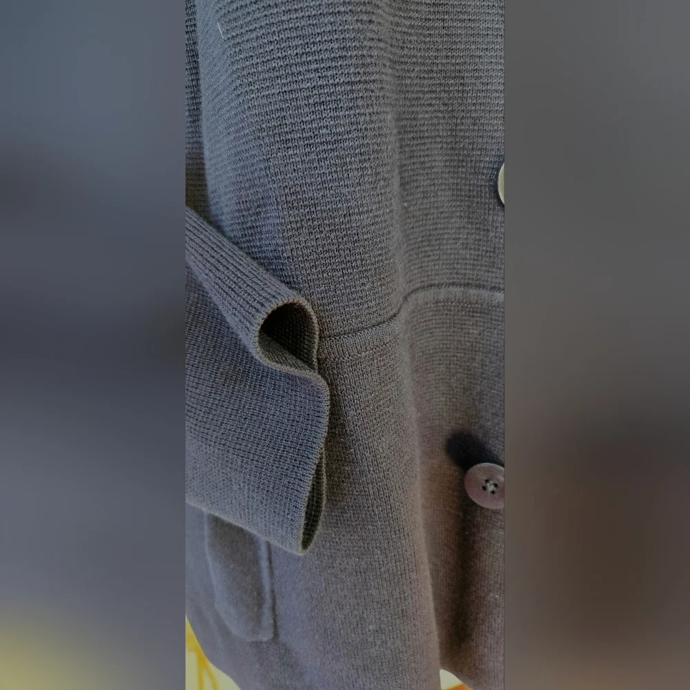 Talbots Navy Blue ribbed button-up cardigan/ spring jacket Petite sz 1XP - Picture 7 of 10